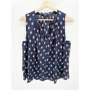 Madewell Silk Blend Polka Dot Tank Top Blouse Women Sz S Career Office